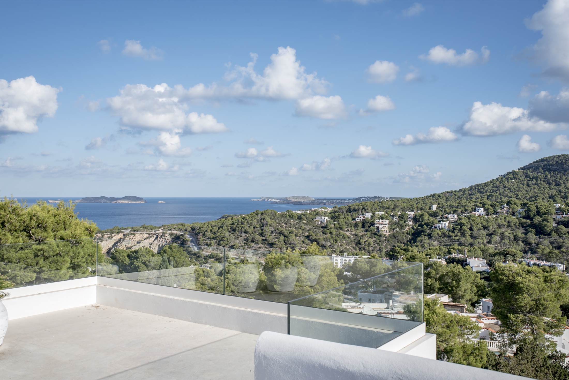 Panoramic sea view from a Cala Vadella residence in Ibiza