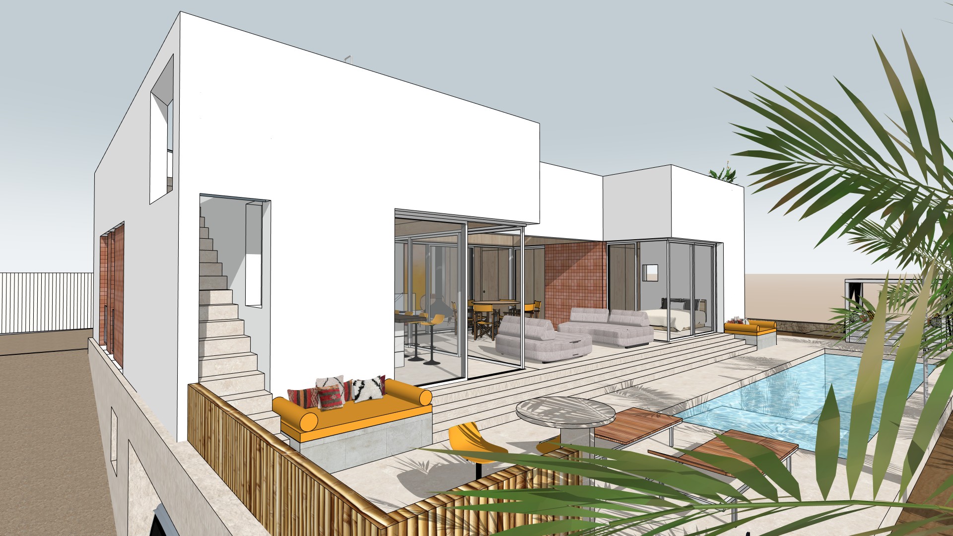 Architectural vision for a Balearic residence and pool terrace